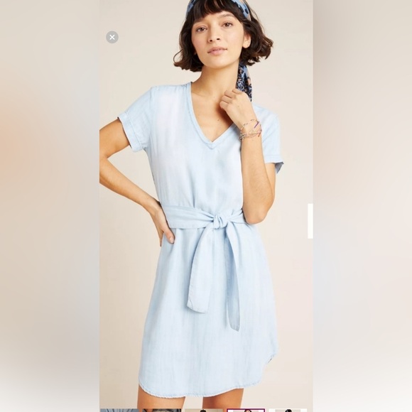 Cloth & Stone Anthropologie Medium 100% Lyocell dress smocked back - Picture 11 of 15